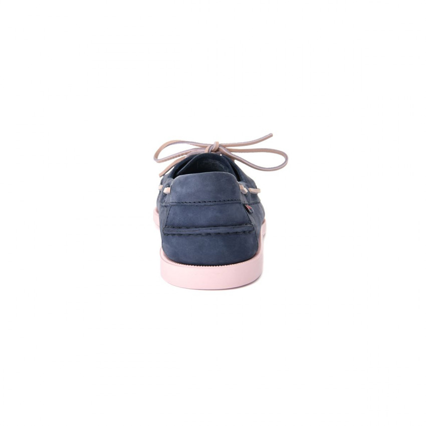 DOCKSIDES NUBUCK Blue Navy Baby Pink-CHAUSSURES BATEAU POUR HOMME EN NUBUCK Blue Navy
