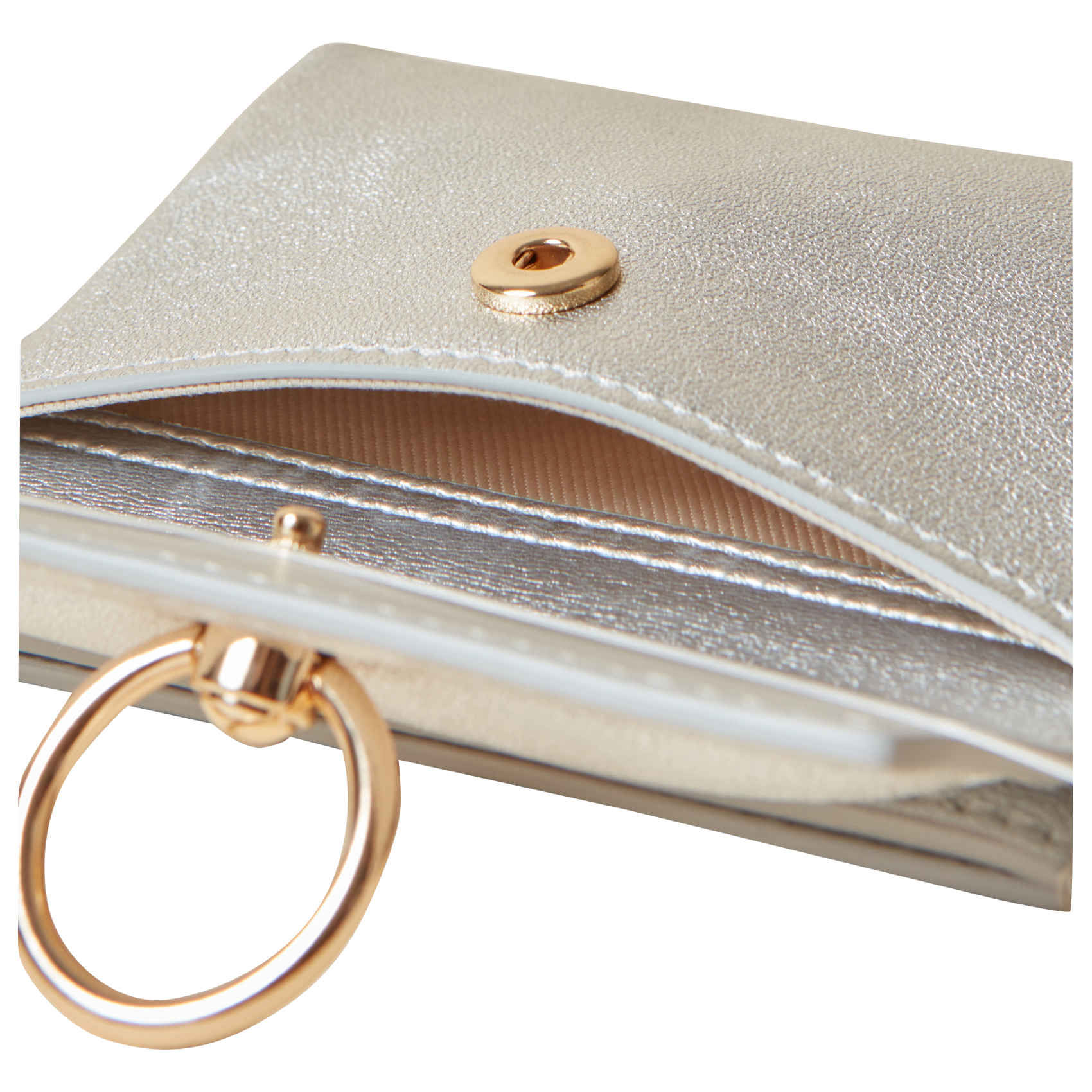 Porte carte en cuir métallisé | Argent