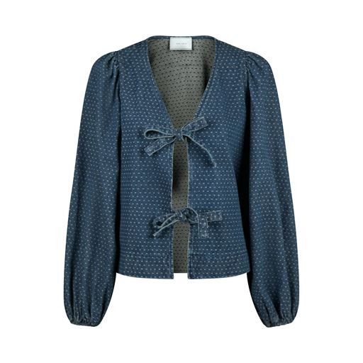 Neo Noir Silva Overdyed Dot Bluse, Ash Blue, 38