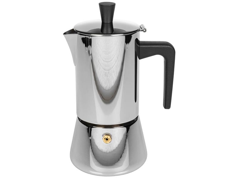 FURBER Espressokocher Chicchi 4 Tassen, Silber Espressokanne für traditionelle Kaffeezubereitung