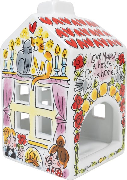 Blond Amsterdam waxinelichthouder Blond Love multi 8 x 8 x 14 cm