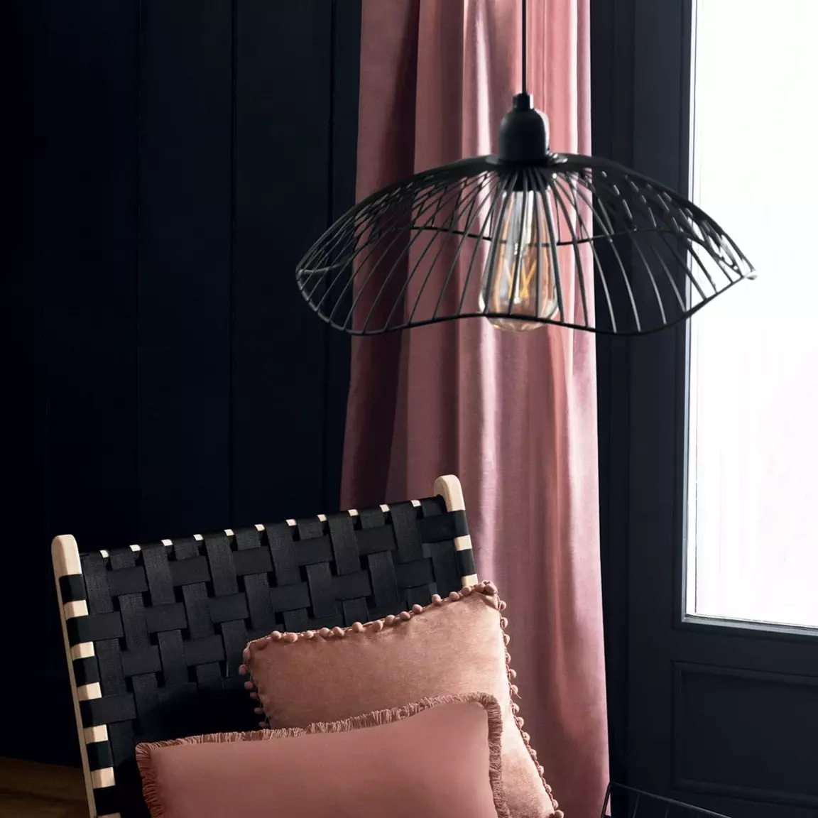Suspension métal (D34 cm) Galt Noir