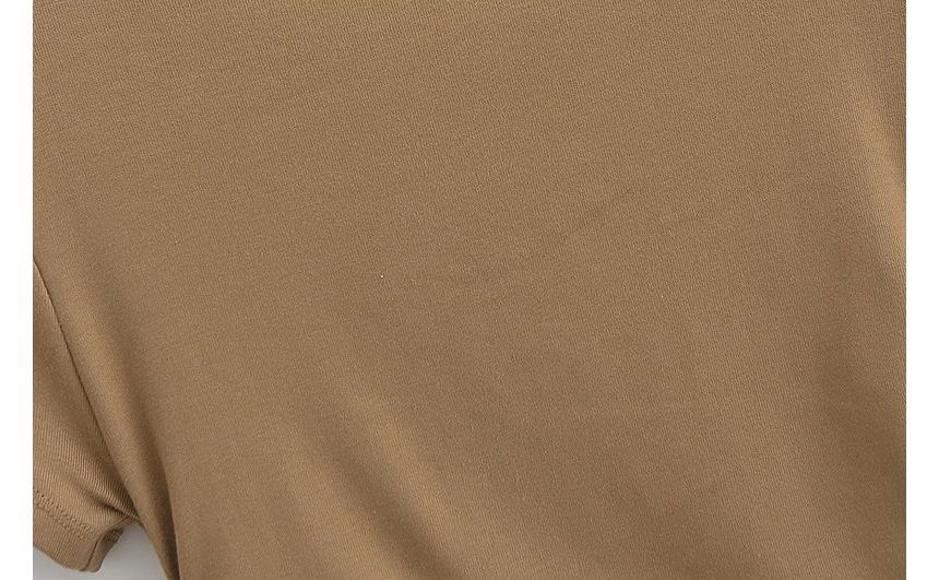 Sundine - Kort T-shirt met korte mouwen en geplooide hals