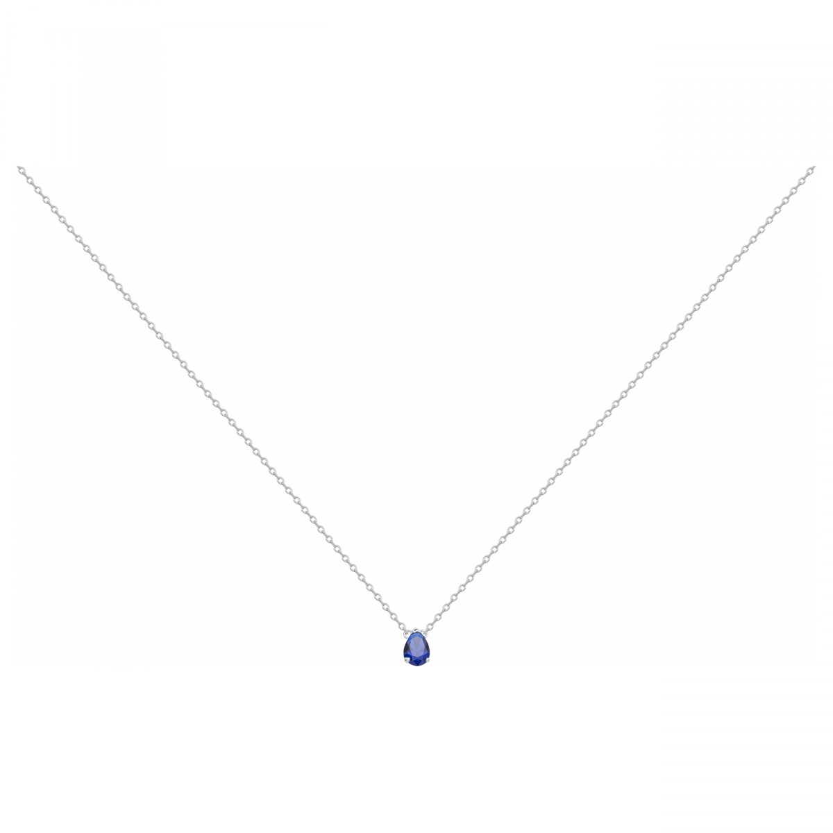 Collier mono-motif en Argent avec spinelle bleu saphir