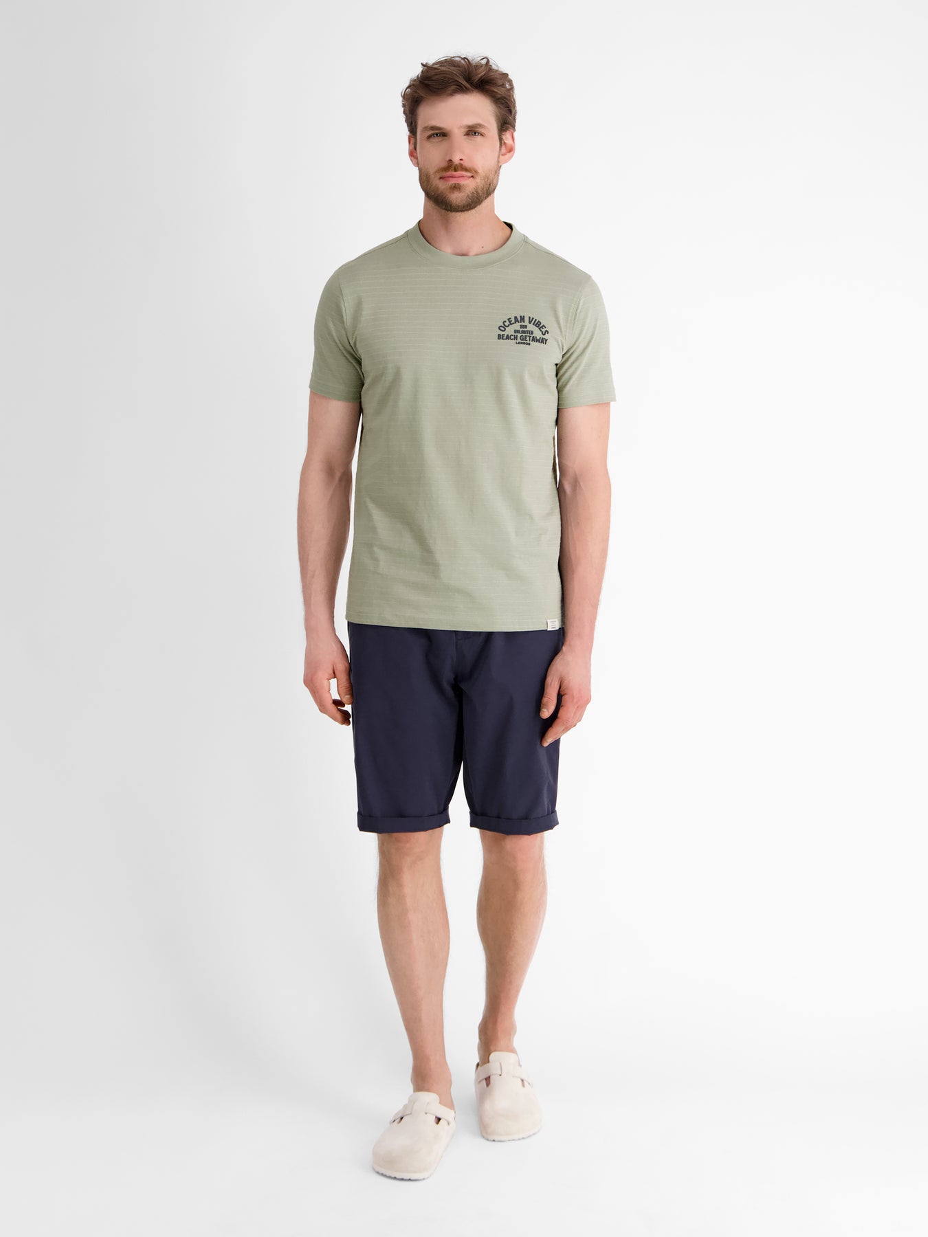 Gestreiftes T-Shirt mit Front und Backprint
