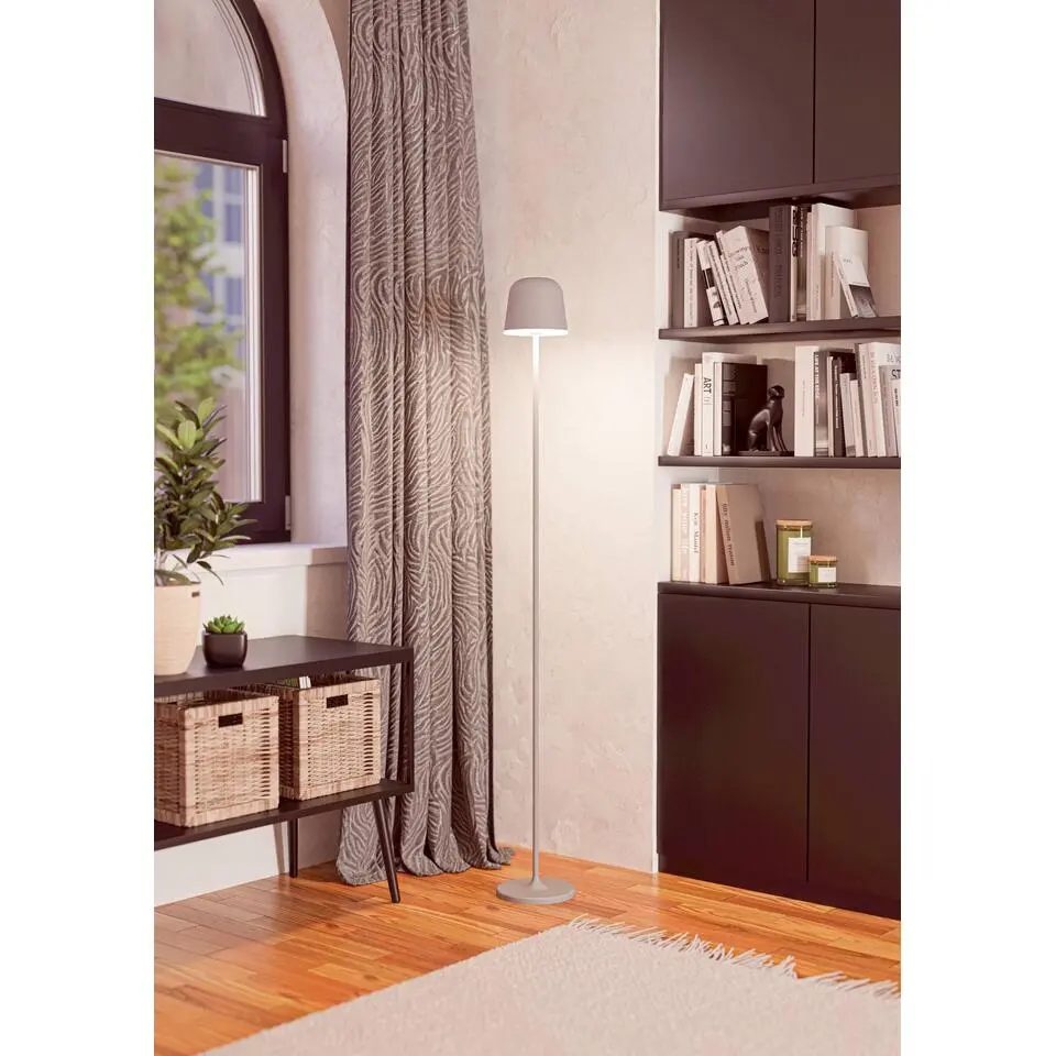 EGLO Mannera-L Staande lamp - USB-C - H 140 cm - Grijs