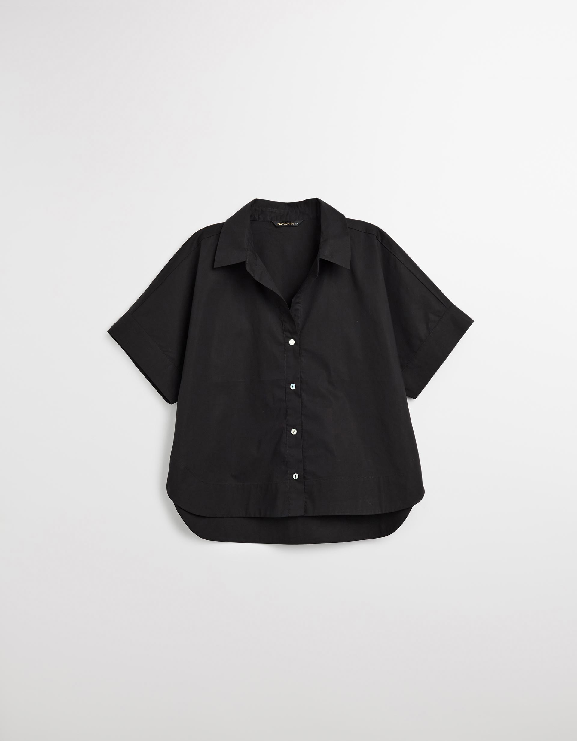 Camisa de Manga Curta, Mulher, Preto