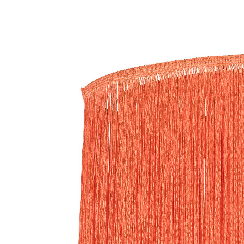 Oosterse plafondlamp goud roze kap met franjes - Franxa