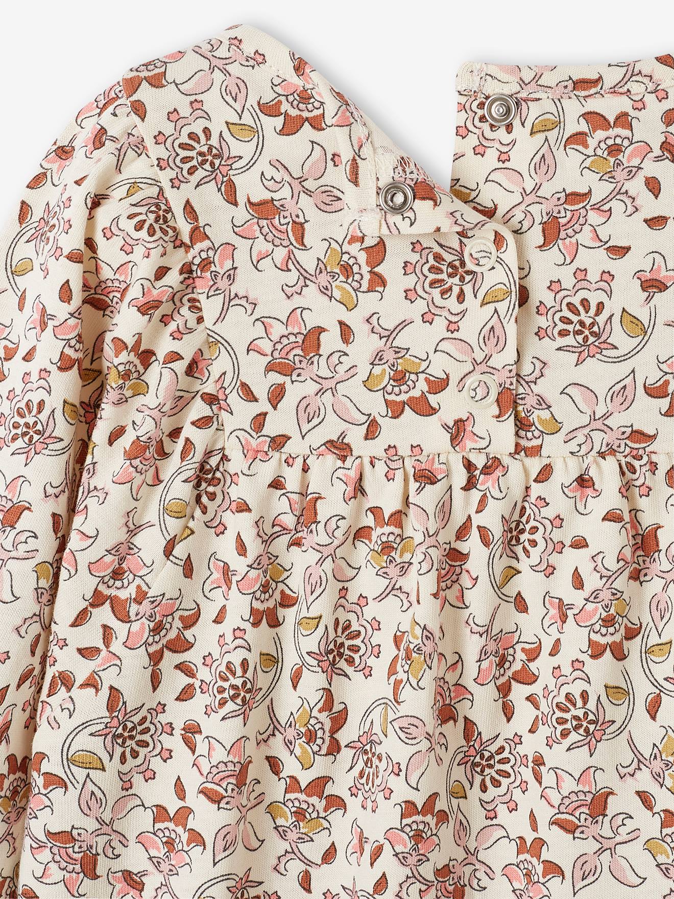 Camiseta de manga comprida estampada para bebê, cor off-white