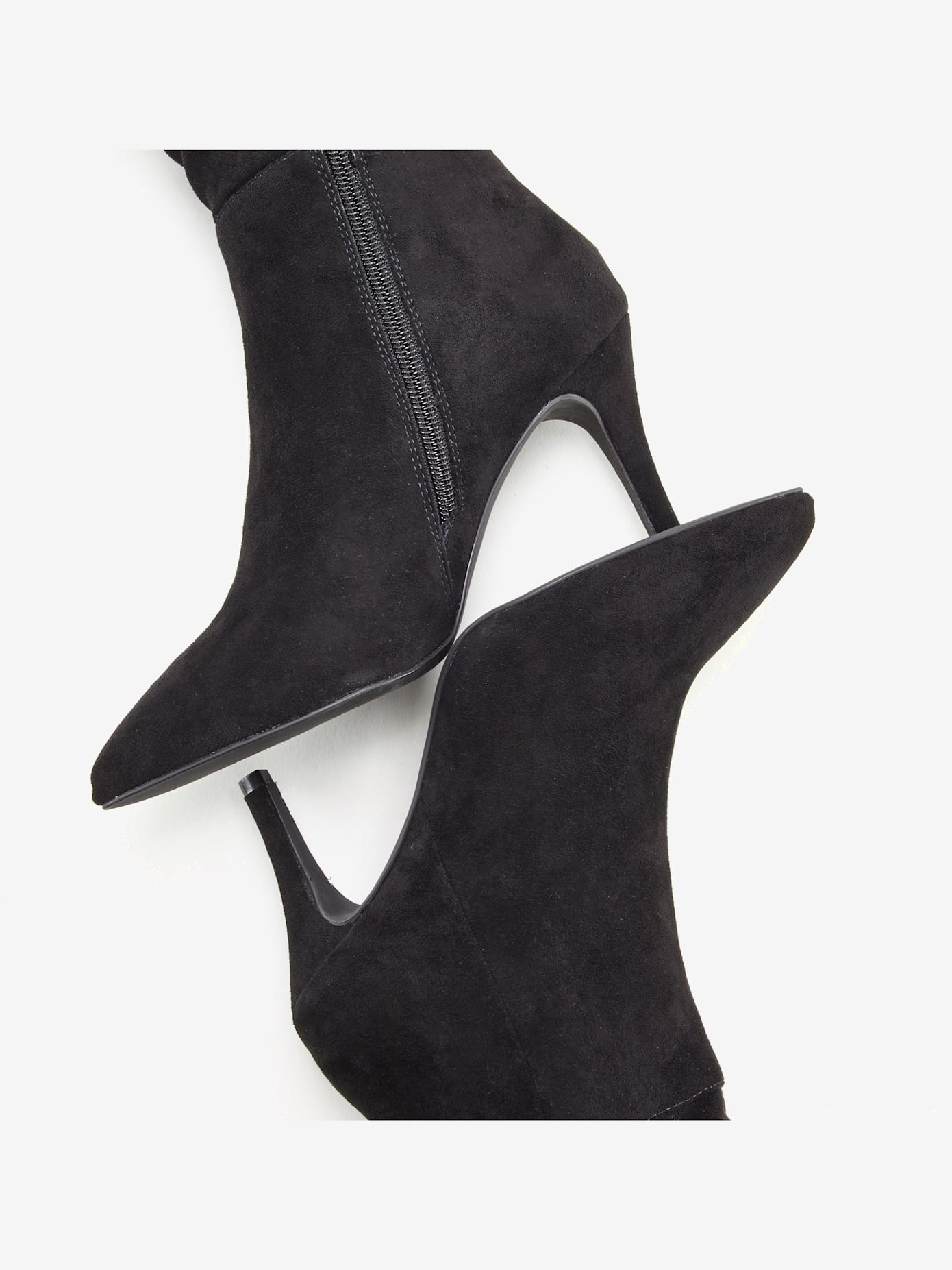 Bottes à glissière fronces tendance avec talon compensé confortable d'env. 8 cm