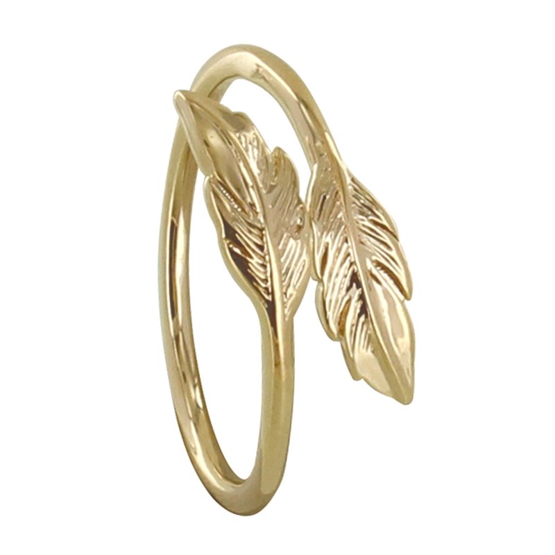 Bague Plaqué Or Double Plume