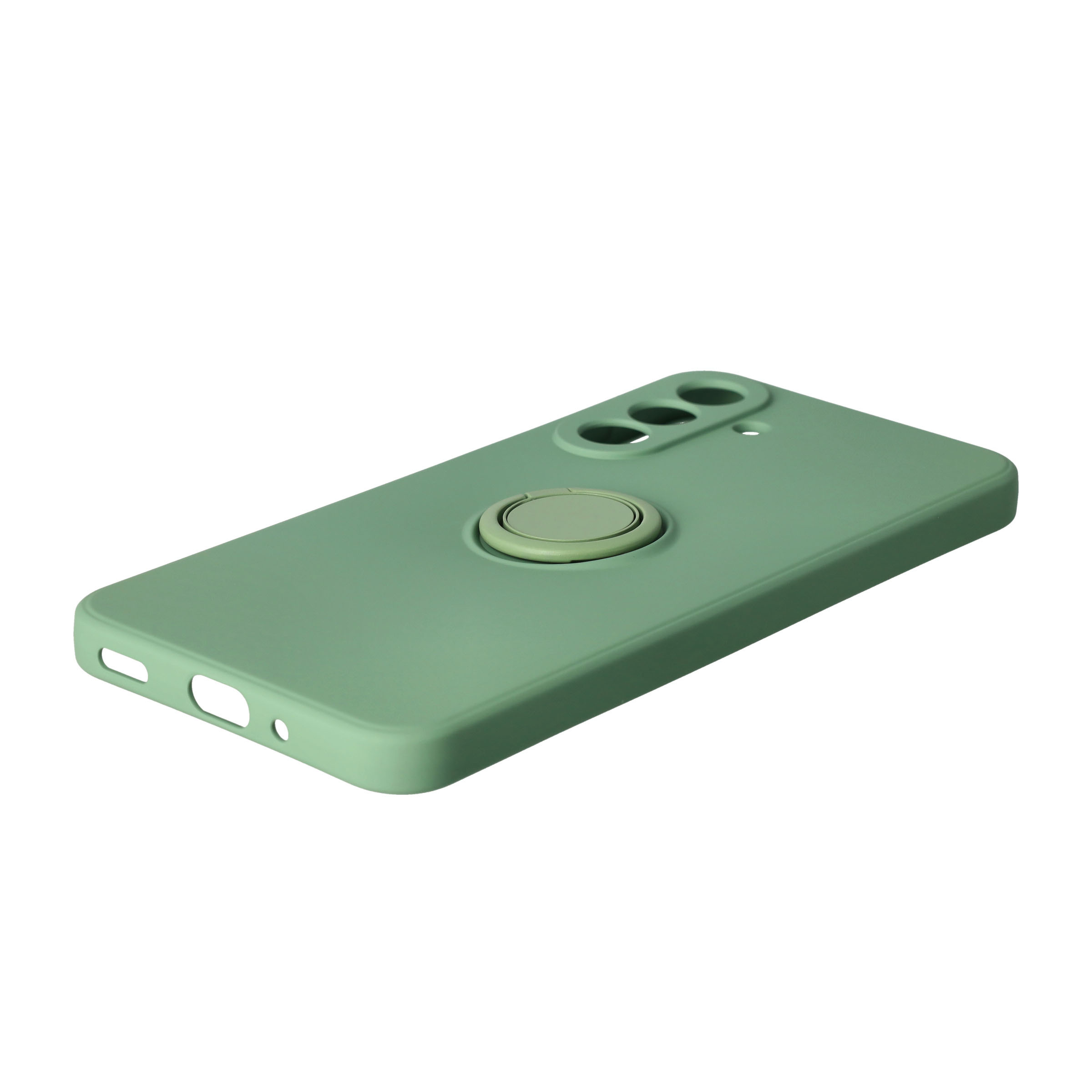 Samsung Galaxy A17 Silikon Case Hülle mit Kameraschutz   Kickstand Haltering - Grün