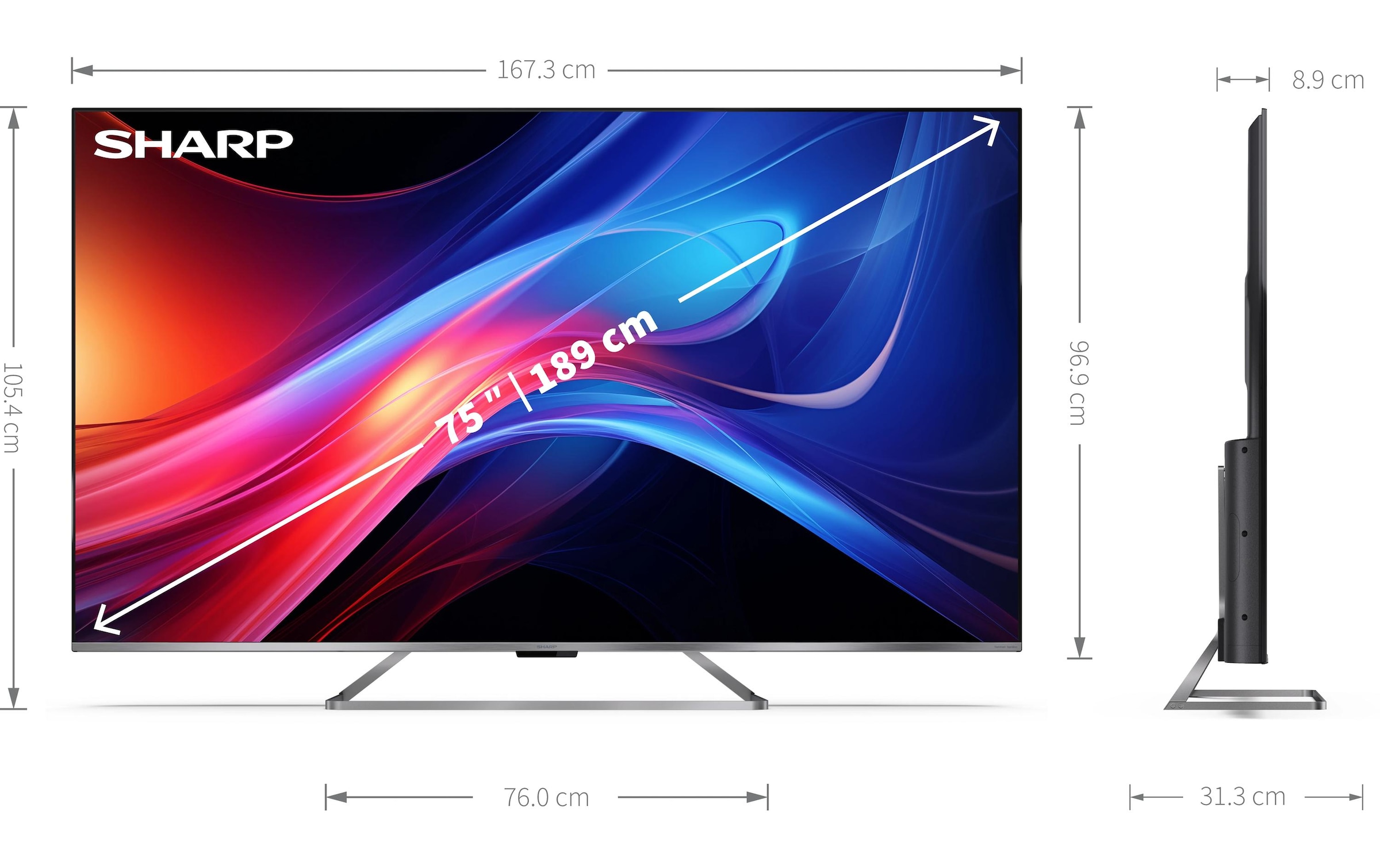 Sharp QLED-Fernseher »QLED GOOGLE TV 75 ZOLL« 189 cm/75 ″