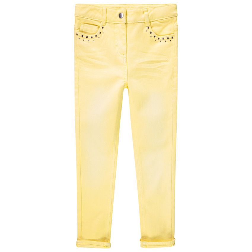 Jean skinny à studs pour enfant fille - Jaune