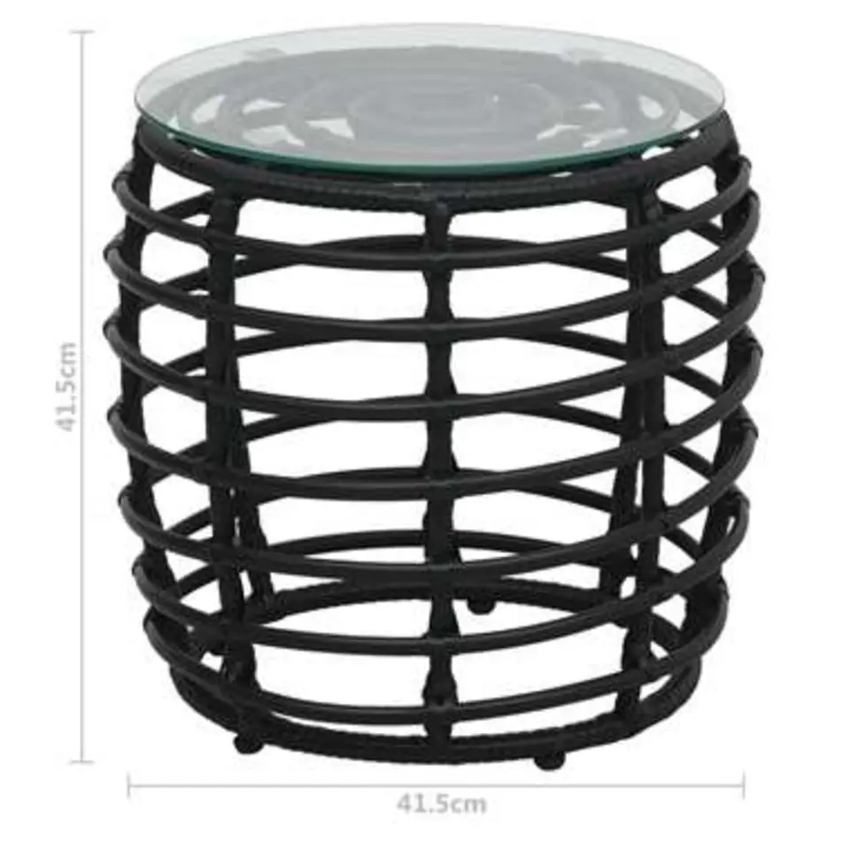 vidaXL - Bistroset - Zwart - Poly rattan