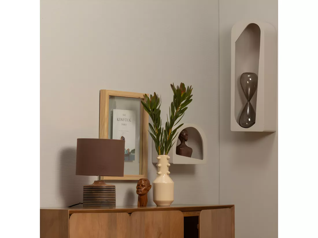 Noam - Étagère murale en bois L35xH24cm - Beige