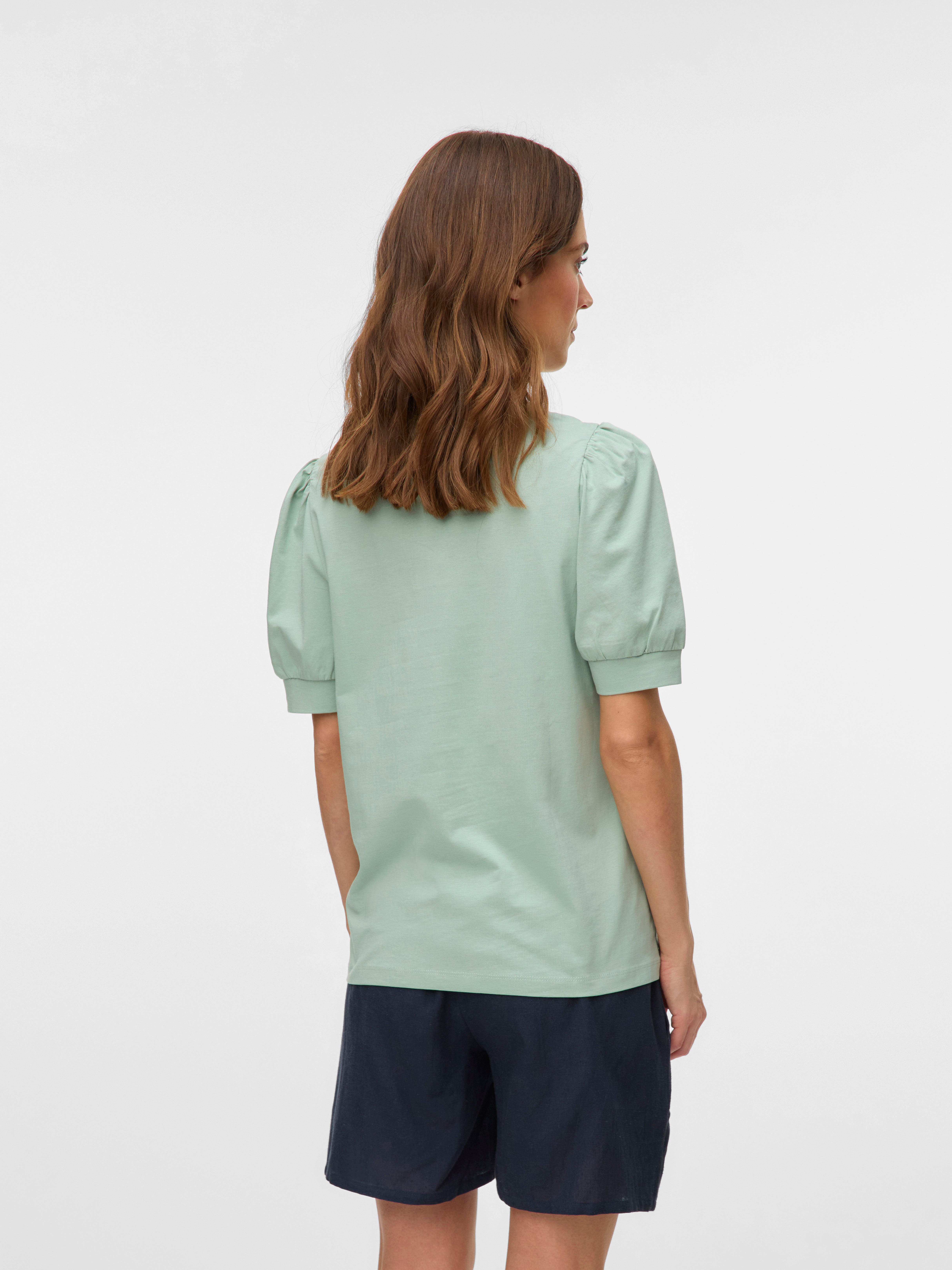 Regular fit O-hals Ballonmouwen T-shirts