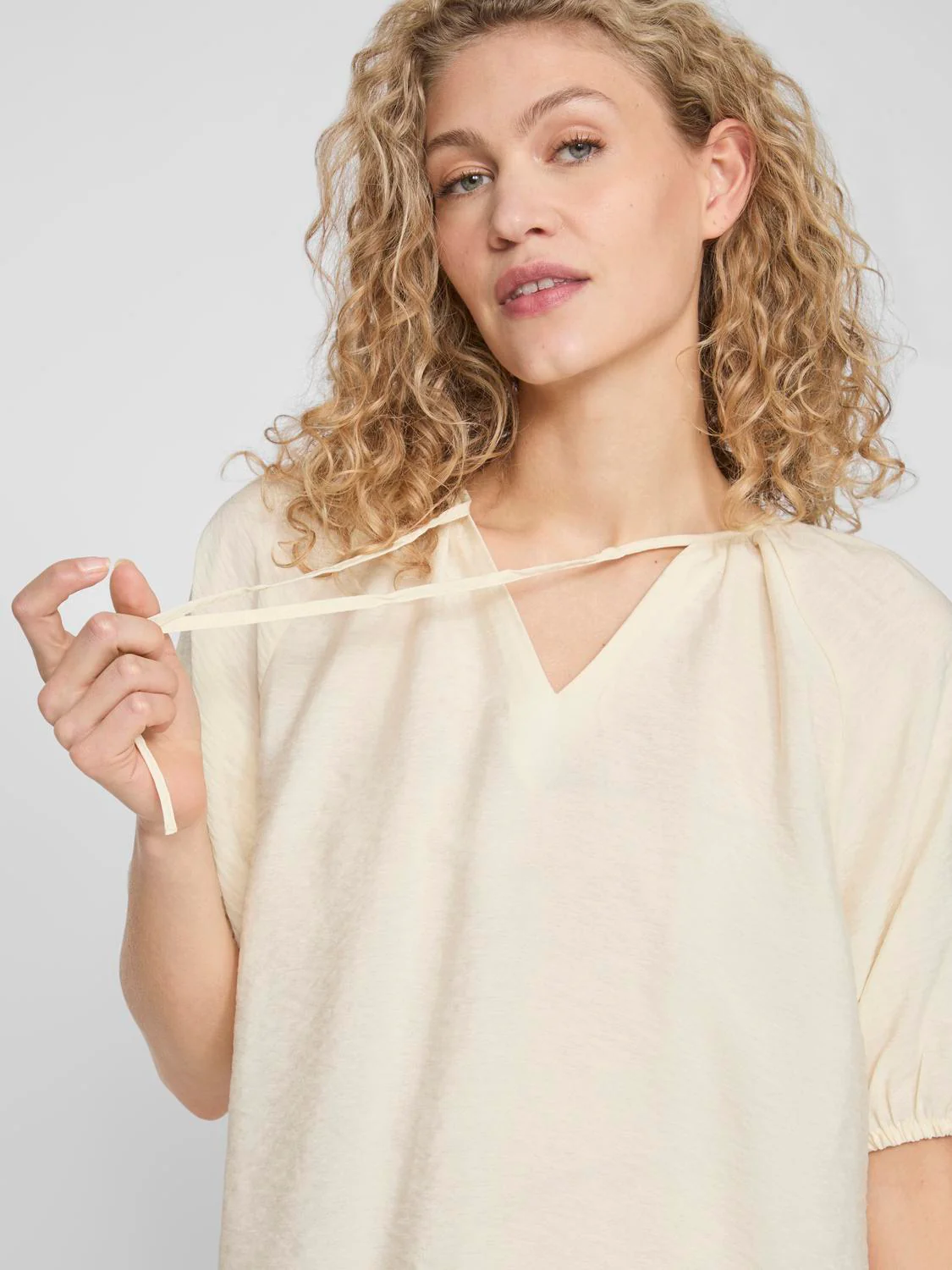 Vila  Vidomira V-Neck bluse - Birch