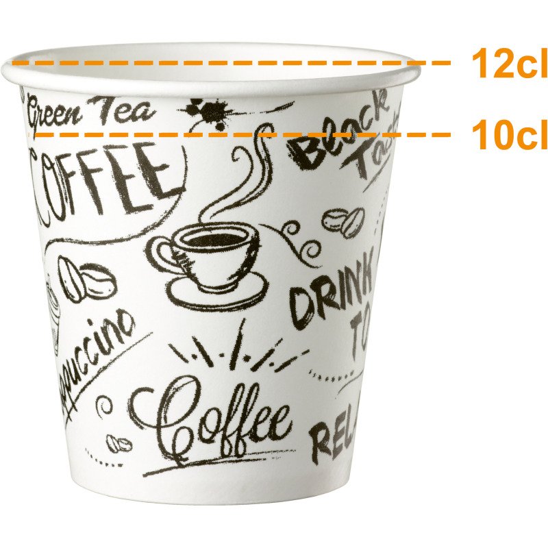 Gobelet en carton Graffiti Bruneau - 10 cl - Lot de 100