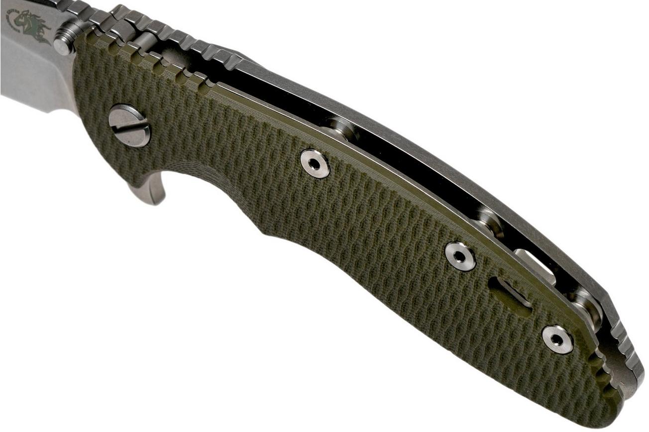 Rick Hinderer XM18 3,5” 20CV Slicer, OD Green G10 zakmes