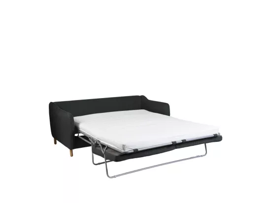 Vornay - Canapé convertible express 3 places en tissu - Gris anthracite
