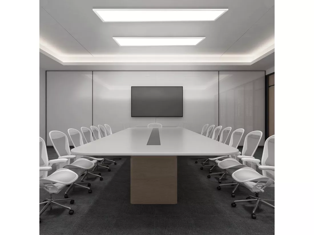 NETTLIFE Plafonnier LED Blanc Dimmable Panneau 120x30CM avec Télécommande 48W Veilleuse Moderne Lampe de Chambre pour Salon Bureau Cuisine