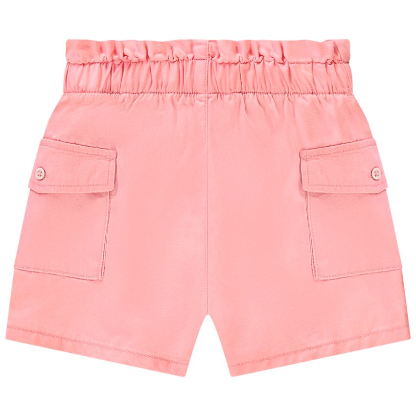 Short uni en toile avec poches pour bébé fille - Fuchsia