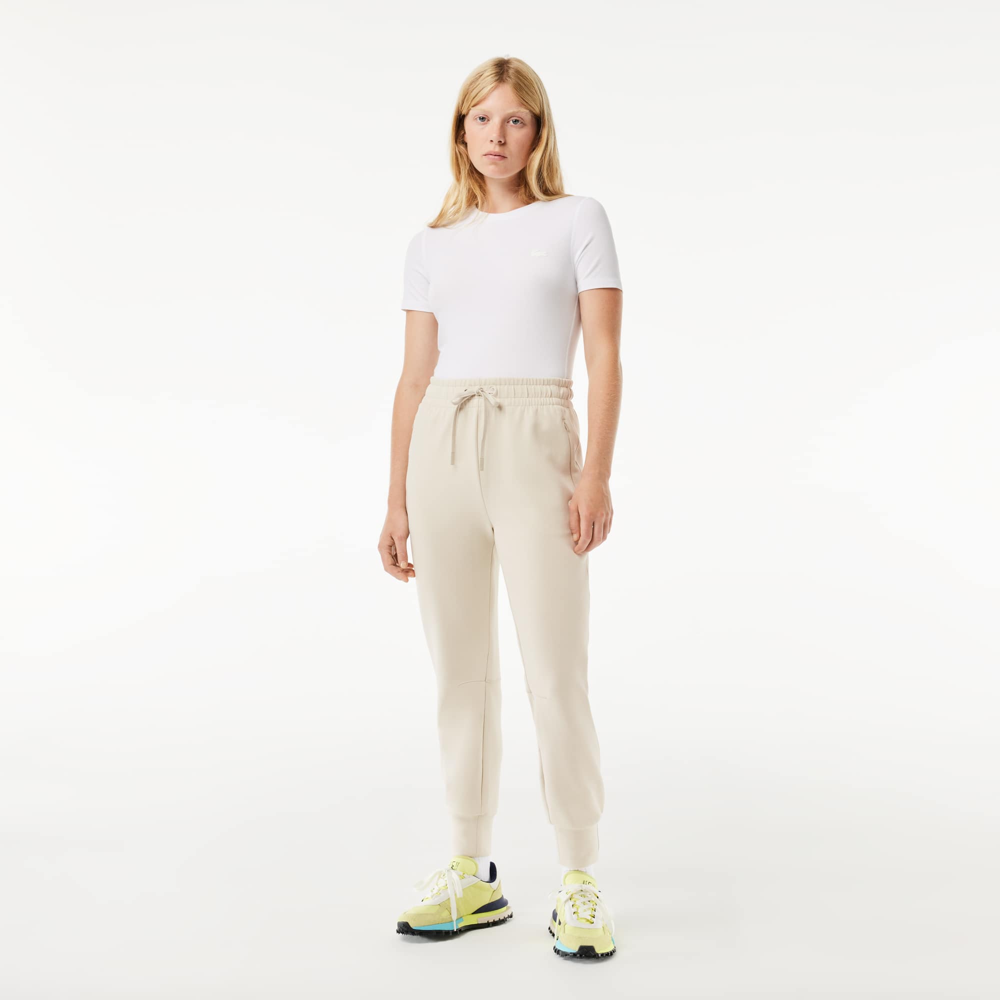 Pantalon de survêtement Jogger femme Lacoste en double-face Pantalons de survêtement - Beige - Lacoste - Femme