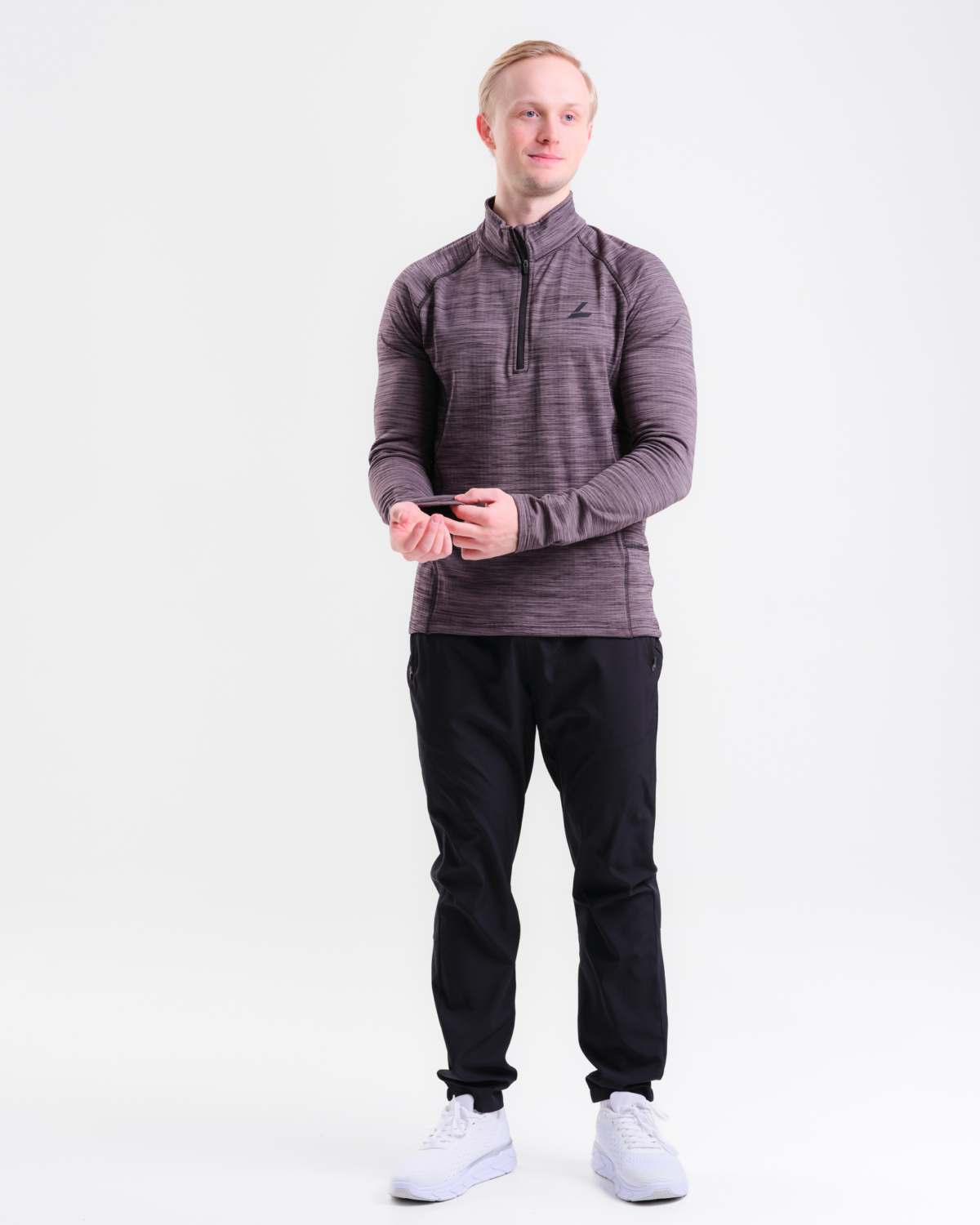LEVITY Core Run Half Zip M Black Marl