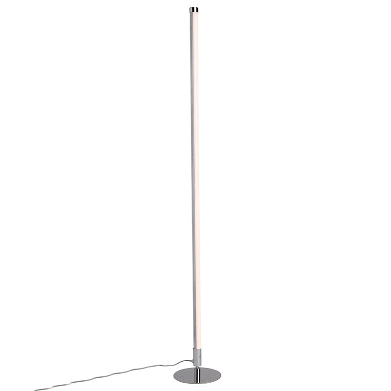 QAZQA - Moderne LED-vloerlamp Chroom - Line-up Dimmer | Dimbaar | Woonkamer | Slaapkamer - Rond staal - | (Niet-vervangbare) LED