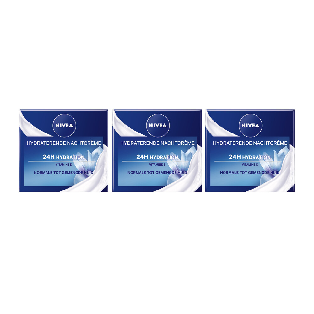 3x Nivea Nachtcrème Hydraterend50 ml