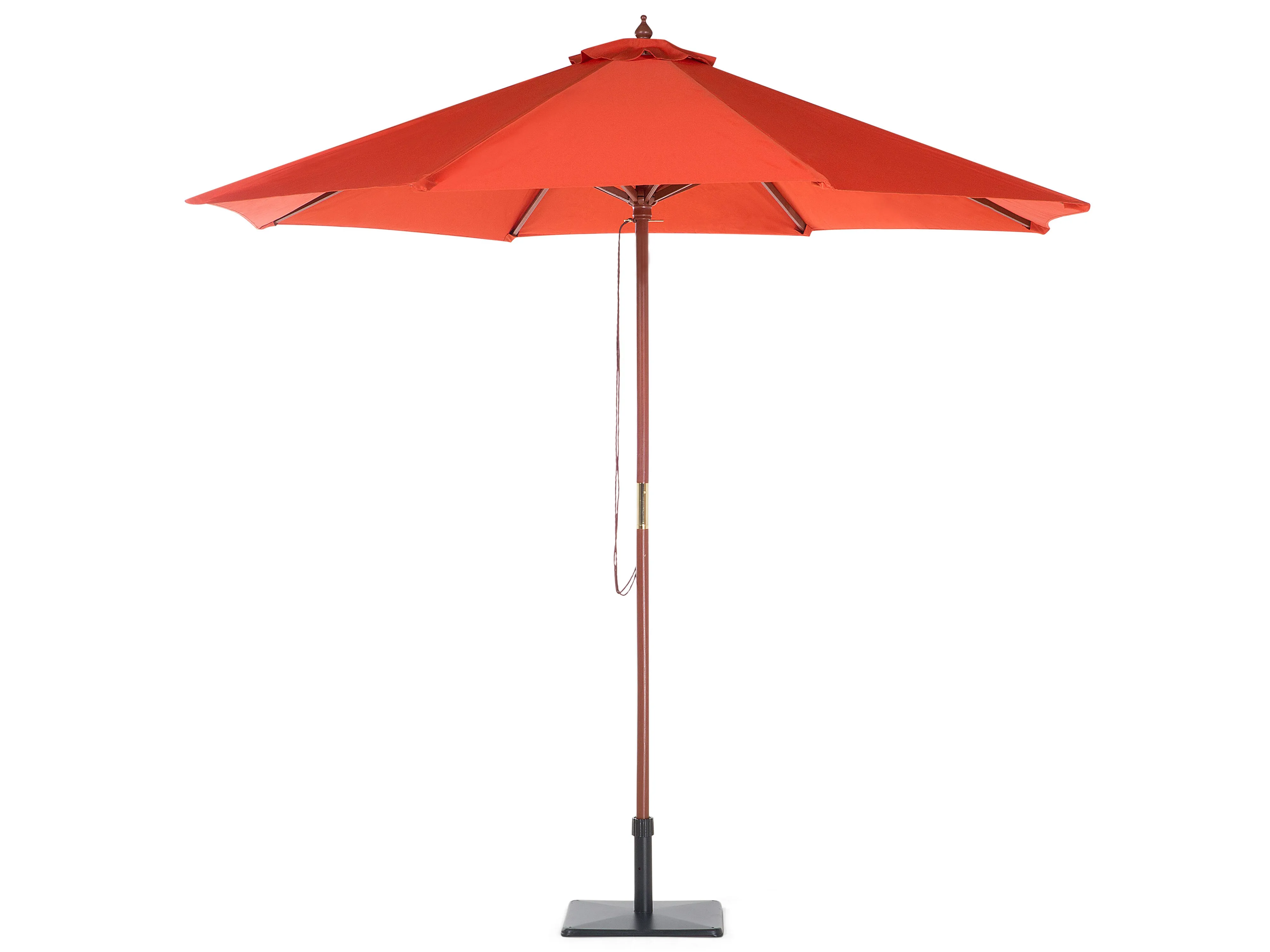 Tuinset 6-zits AMANTEA met parasol Acaciahout Rood