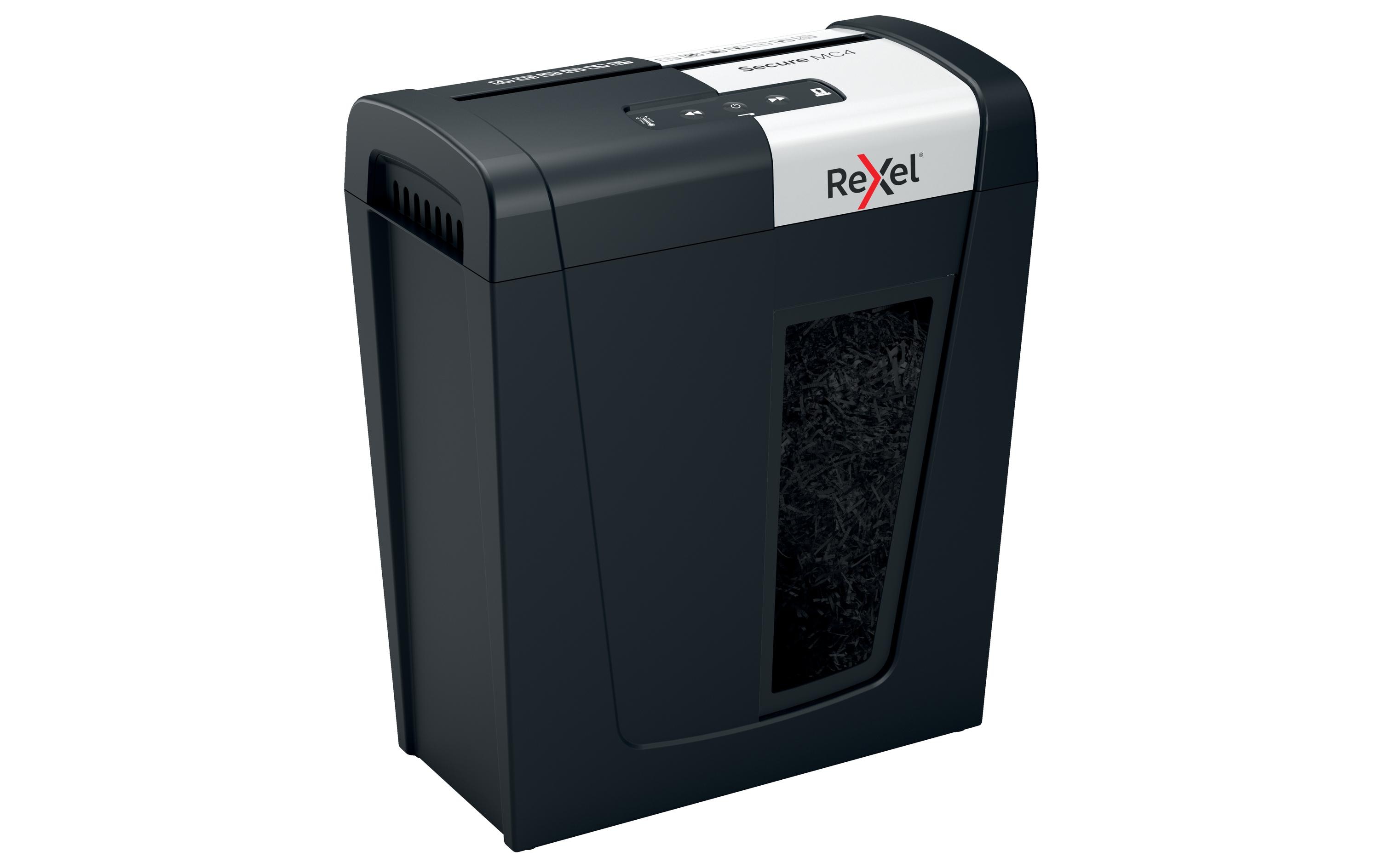 Aktenvernichter Rexel Secure MC4 Whisper-Shred P-5, 4 Seiten<br>Manueller Schredder für die sichere Vernichtung streng vertraulicher Unterlagen