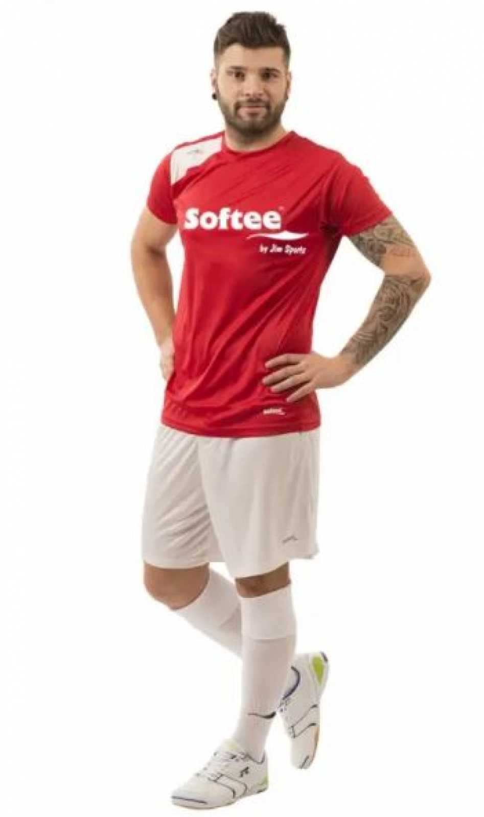 Camisa de futebol Softee amarelo fluorescente/preta