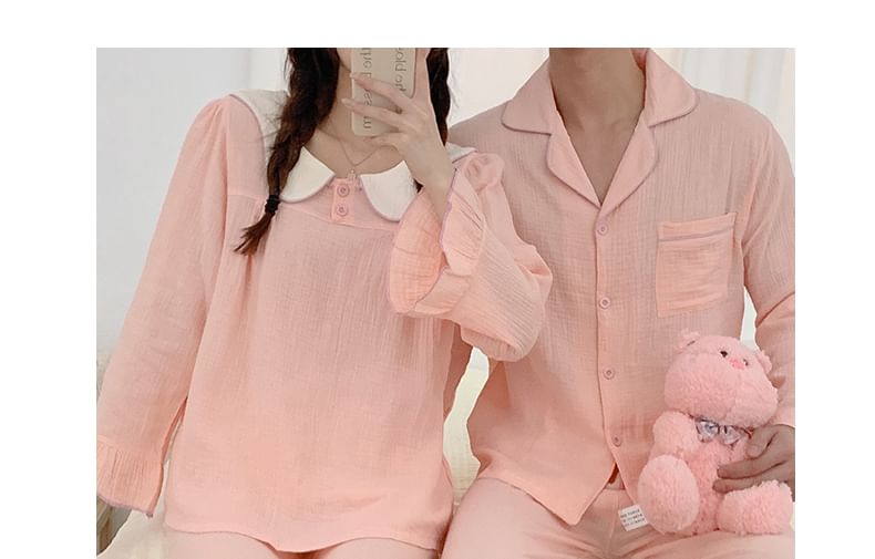 Siensien - Bijpassende pyjamaset voor koppels: top met lange mouwen + broek