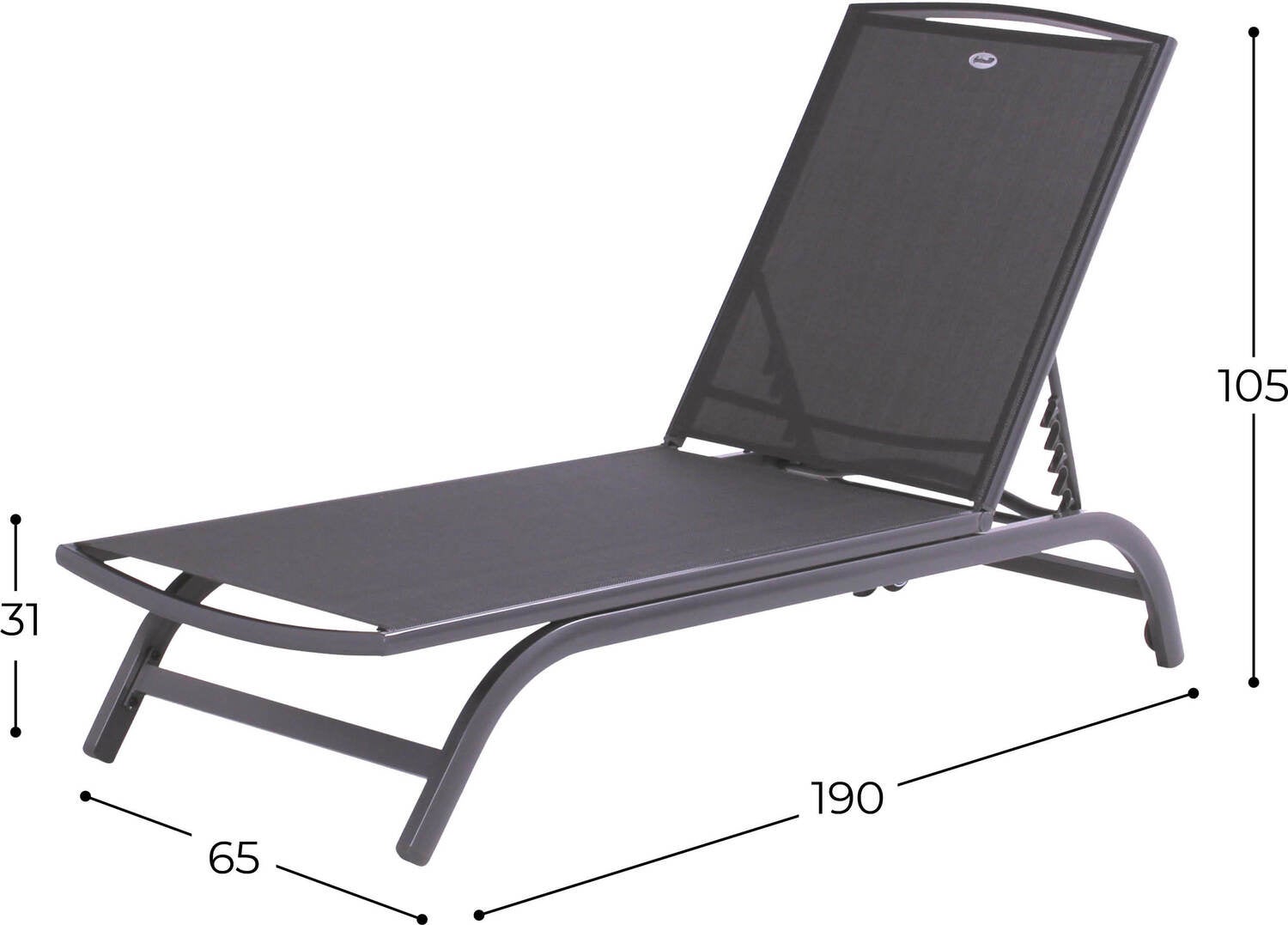 Hartman ligbedSan Domingo antraciet 190 x 65 x 31 cm