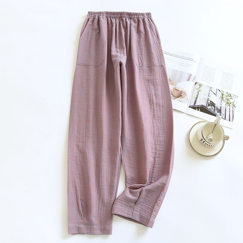 Somnus - Effen loungebroek met elastische taille