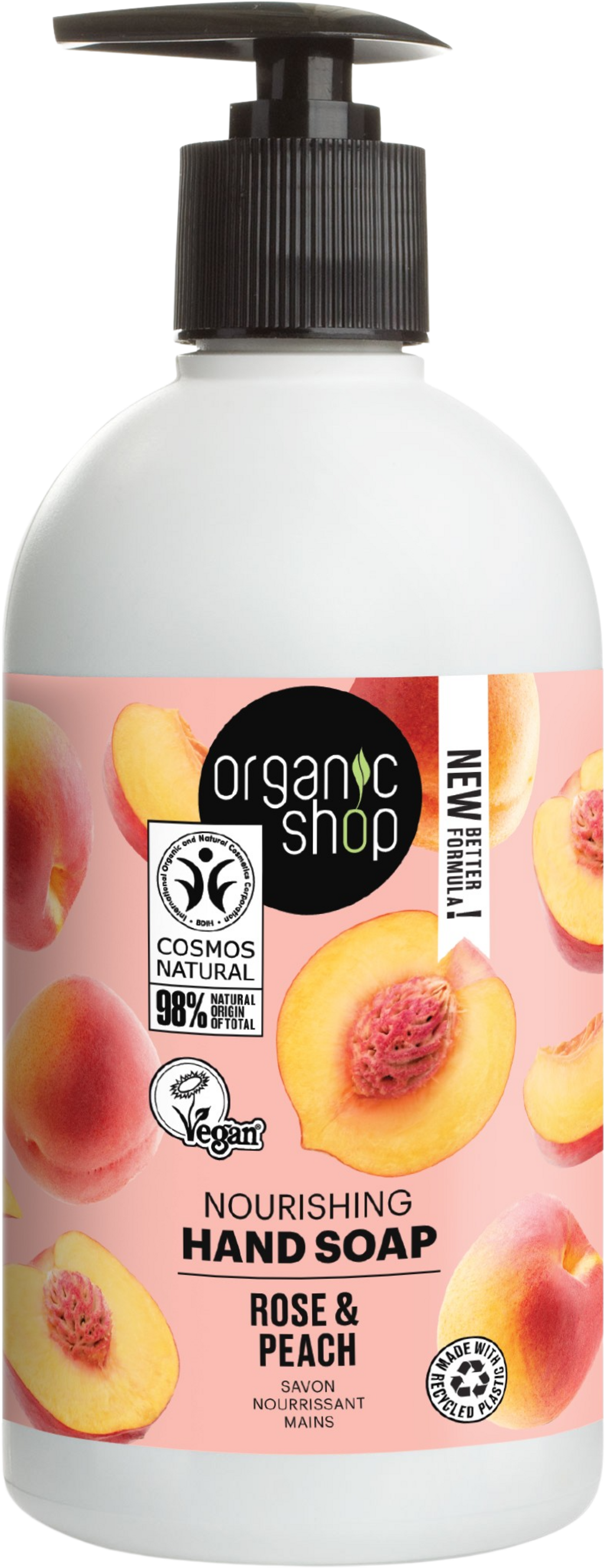 Organic Shop  Nourishing Hand Soap Rose & Peach, 500 ml