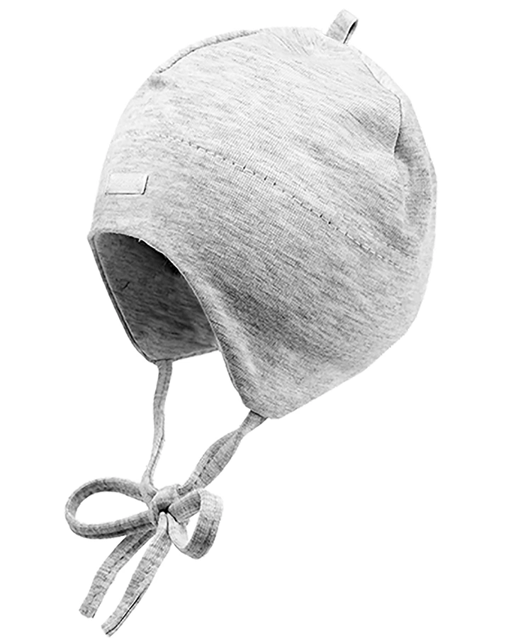 Jersey-Mütze BASIC mit Ohrenschutz in silbermeliert