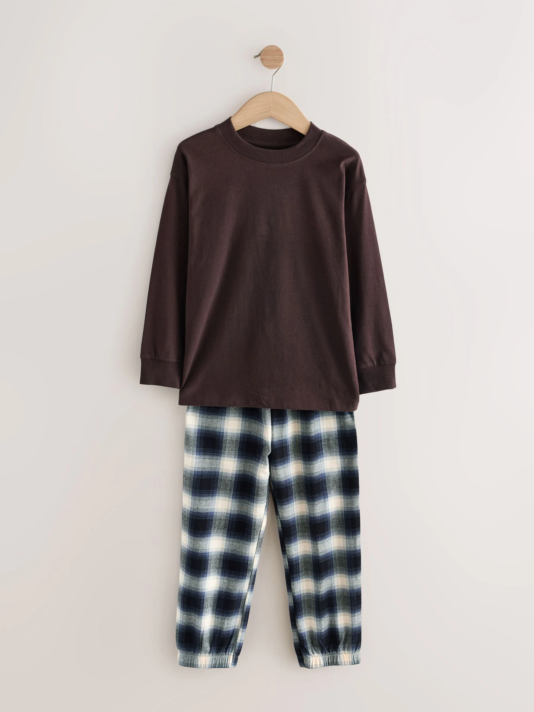 Bordeaux Rood/Bruin - Verpakking van 3 geweven geruite pyjama's (3-16 jr)