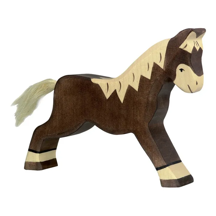 Holztiger Figurine en bois cheval
