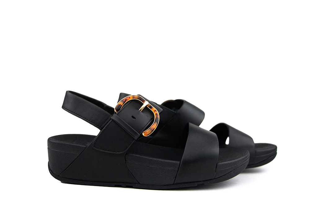 Fitflop Lulu Resin Buckle Back Strap Sandal Black