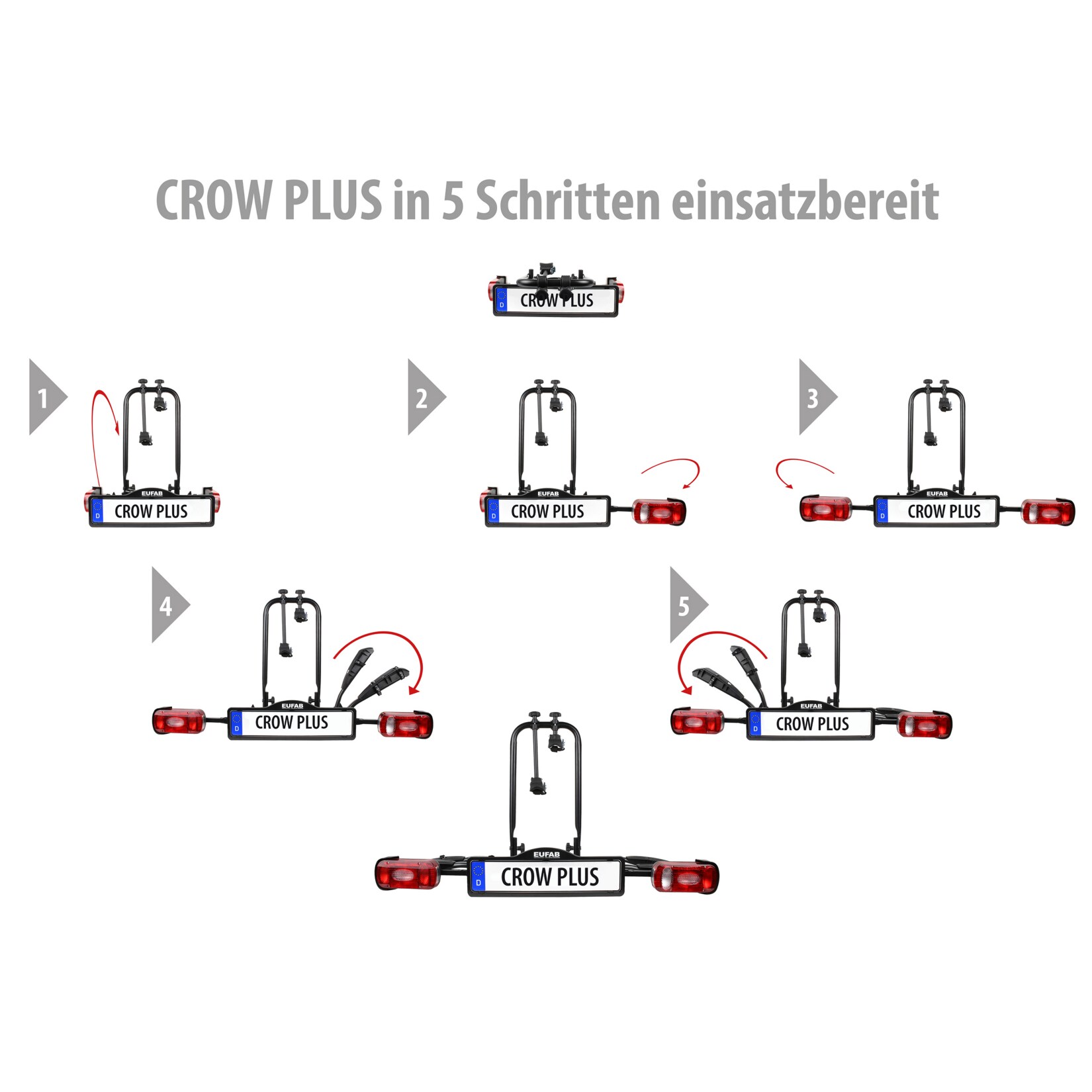 EUFAB Fahrradträger Crow Plus für 2 Fahrräder, erweiterbar