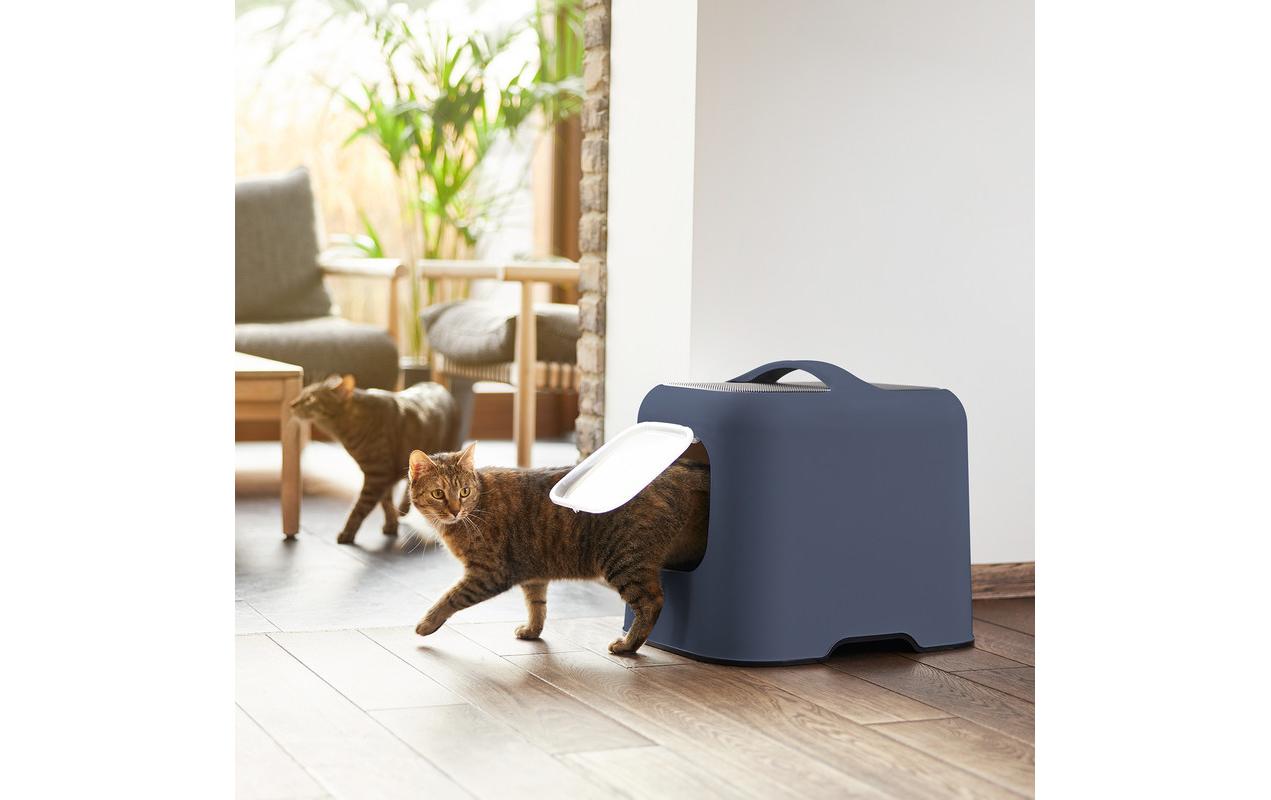 Katzentoilette Bea NavyblauKatzentoilette mit Deckel