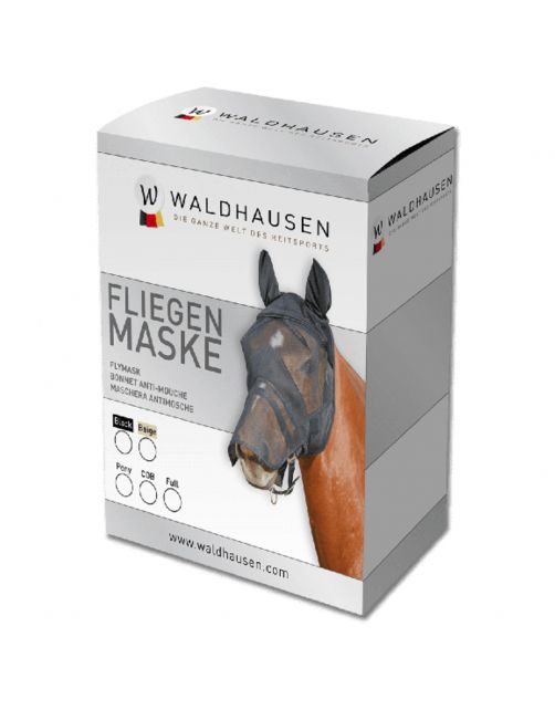 Waldhausen Luxe Vliegenmasker Met Oren En Neus Zwart - Anti insect
