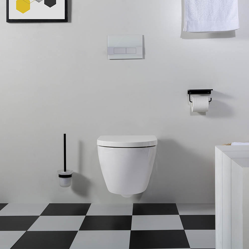 Geberit UP100 toiletset met Saniclear Jama Compact randloos wandcloset incl sofclose zitting, 48cm diep