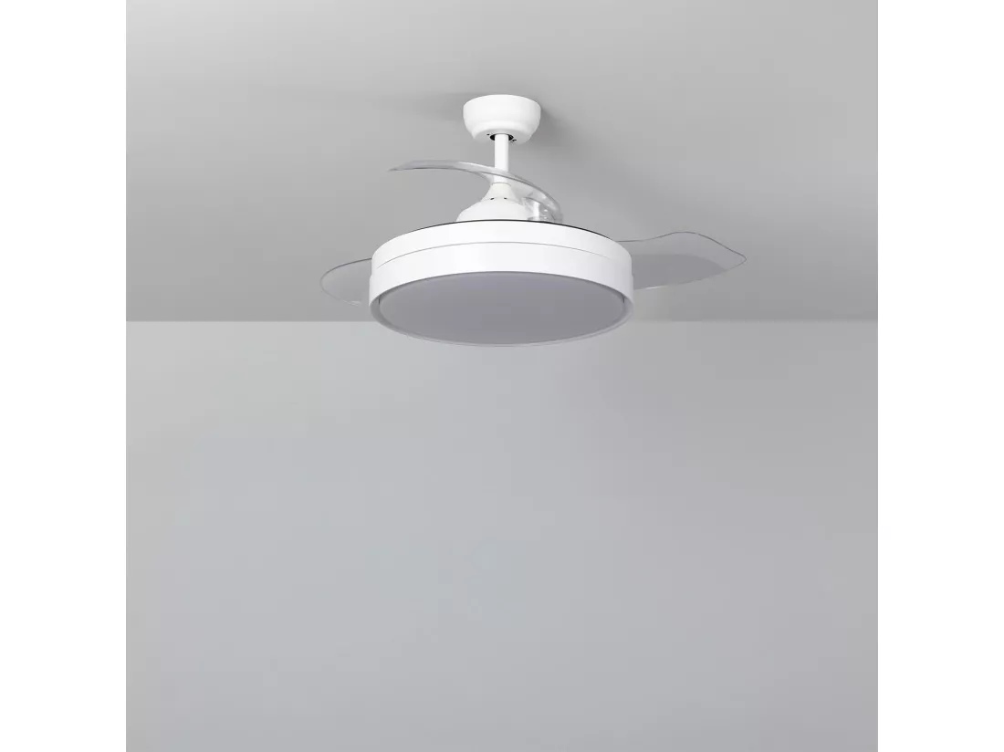 Ventilateur de Plafond Silencieux Dalori Blanc 106cm Moteur DC Blanc