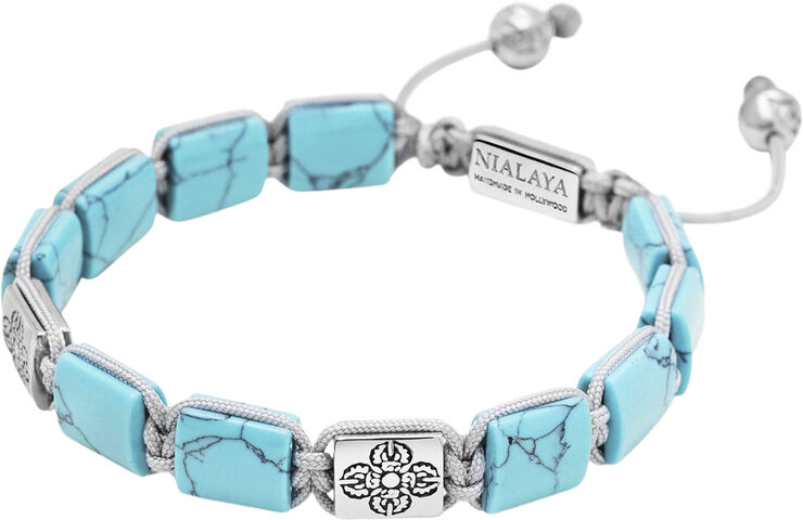 Nialaya The Dorje Flatbead Collection - Turquoise and Stainless Steel Turquoise