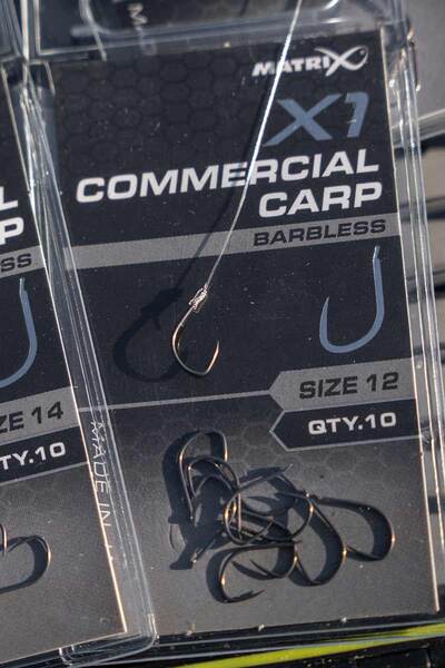 Hameçons Sans Ardillon Matrix X1 Commercial Carp – 10 Pièces