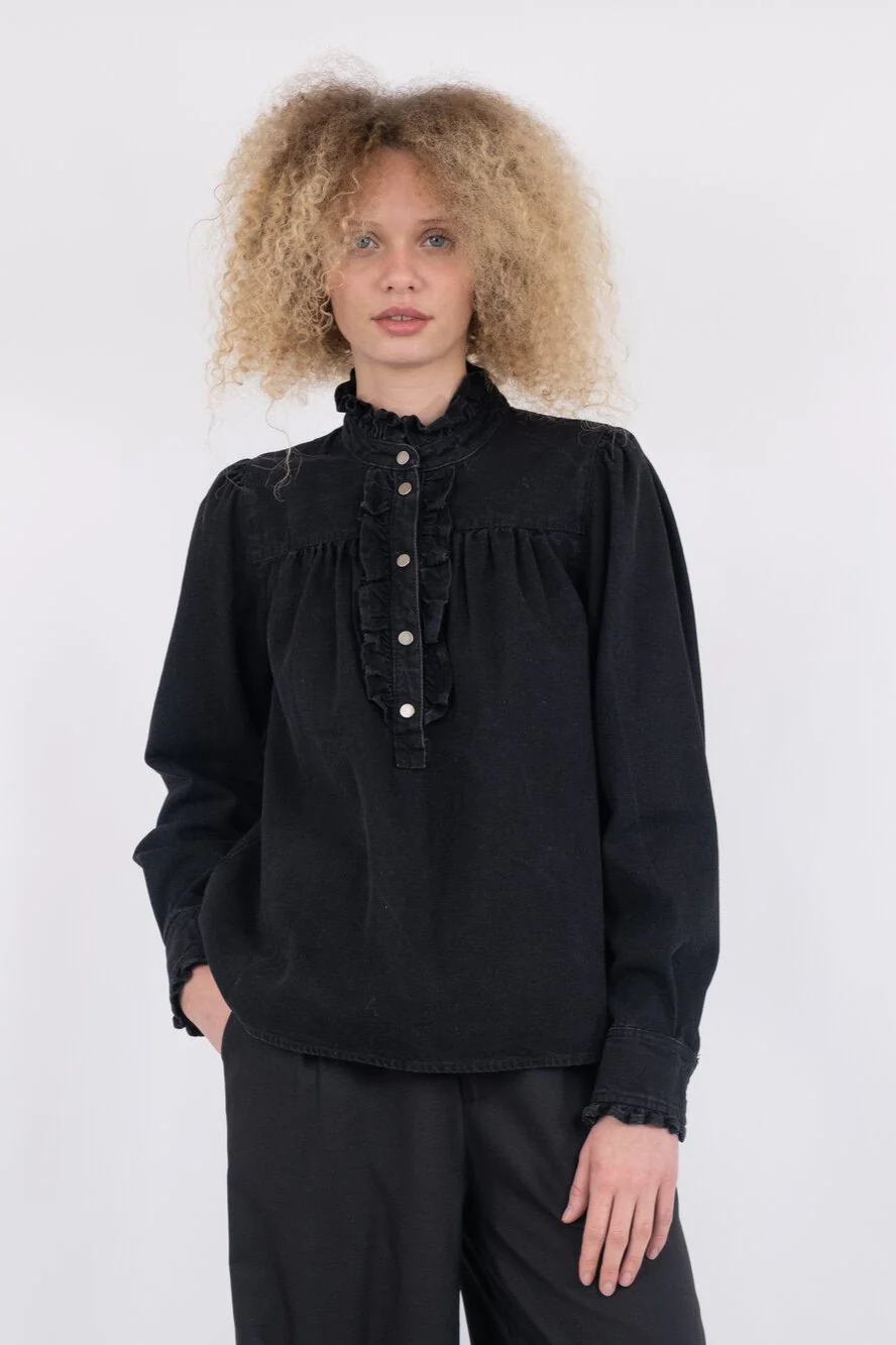 Neo Noir  Justine denimskjorte - sort